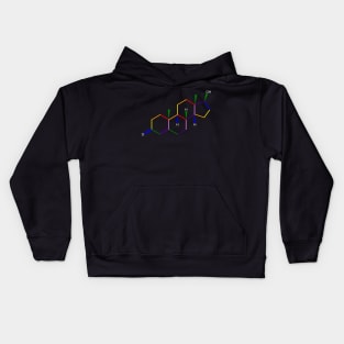 Testosterone Rainbow Molecule Chemistry Kids Hoodie